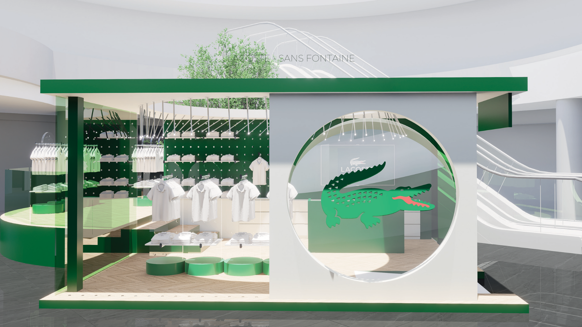 Pop-up store éphémère conçu et réalisé par Scénographie France pour une marque dans le Marais à Paris