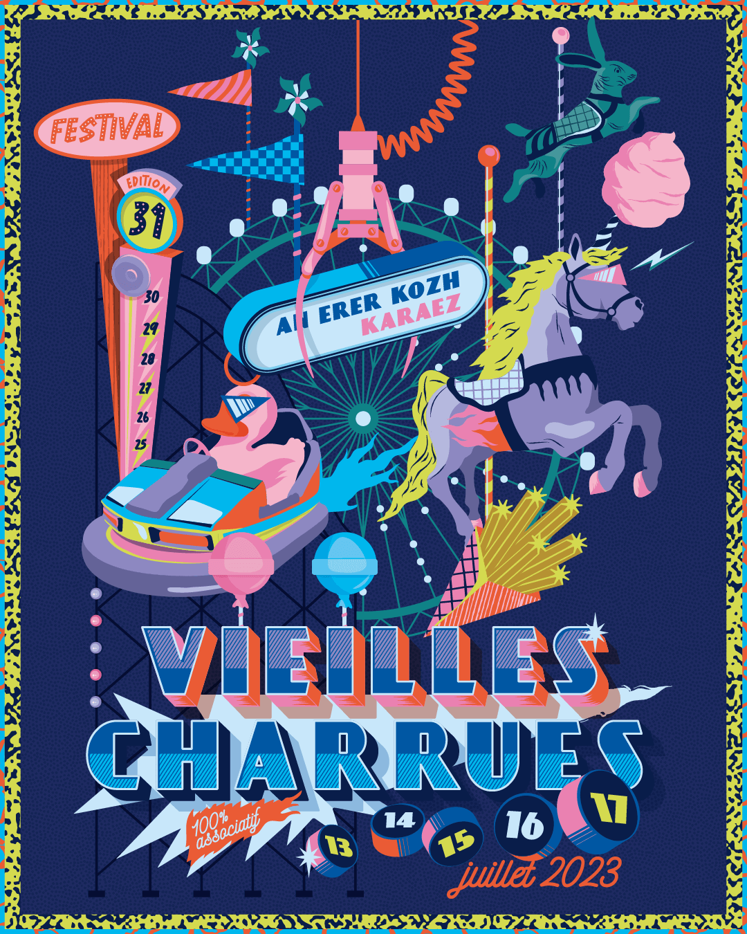 Affiche des Vieilles Charrues 2023 – Centre Alma