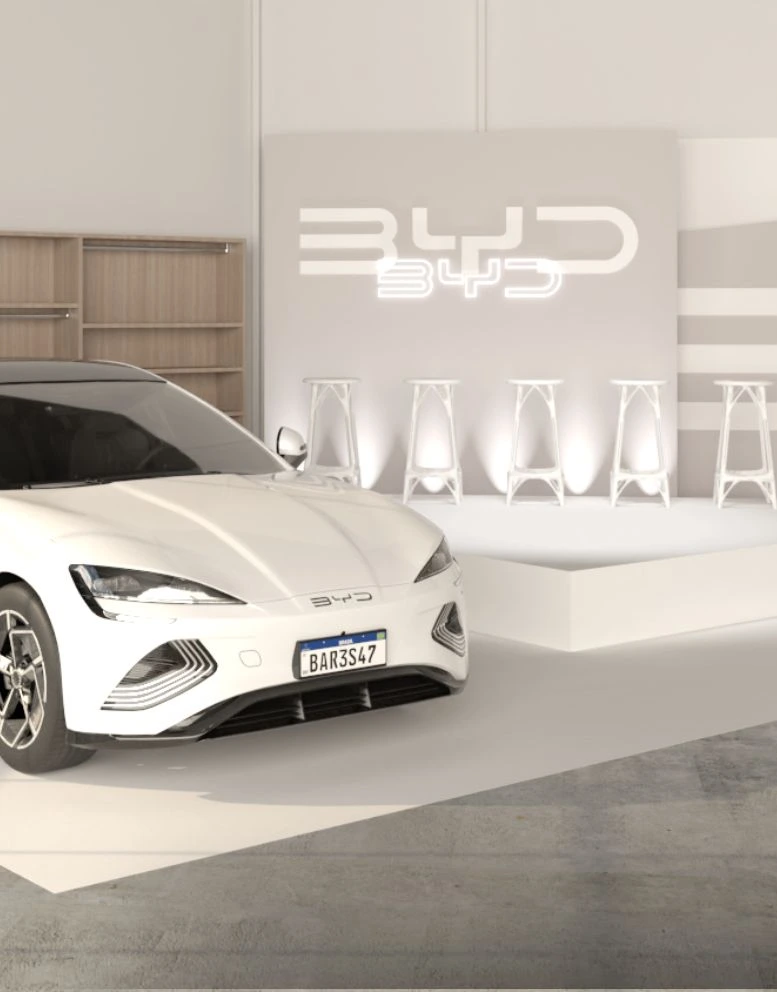 Lancement automobile BYD — scénographie événementielle