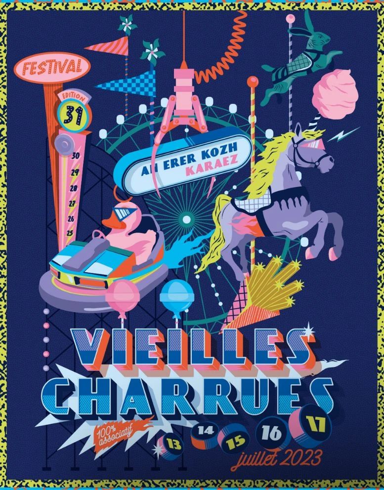 Décor du festival Les Vieilles Charrues 2023 — scénographie immersive